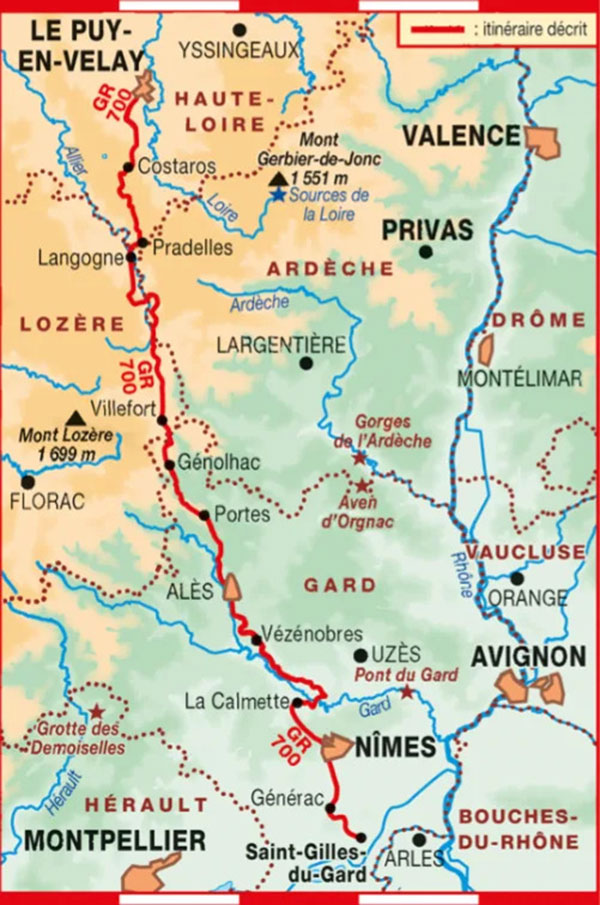 GR 700 Régordane and Saint Gilles Way